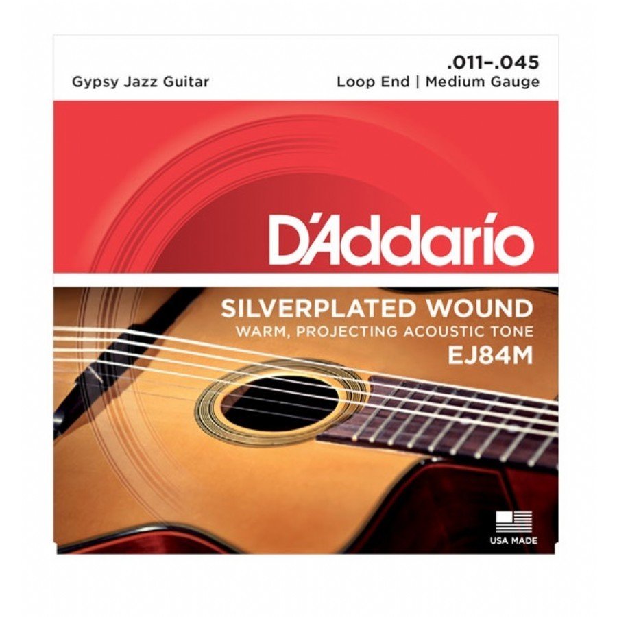 D'Addario EJ84M Gypsy Jazz, Loop End, Medium Set String - Acoustic Guitar (Gypsy Jazz) String 011