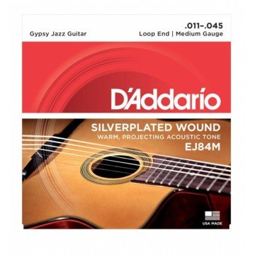 D'Addario EJ84M Gypsy Jazz, Loop End, Medium Set String - Acoustic Guitar (Gypsy Jazz) String 011