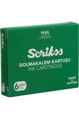 Scrikss Yeşil Dolma Kalem Kartuşu 6lı Set