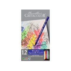 Cretacolor Aqua Monolit Sulandırılabilir Kalem Metal Kutu 12 Renk 250 12