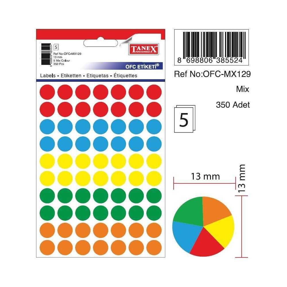 Tanex Mıx Renklı Etıket Kod 129