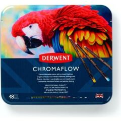 Derwent Chromaflow Kuru Boya Kalem Seti Metal Kutu 48li