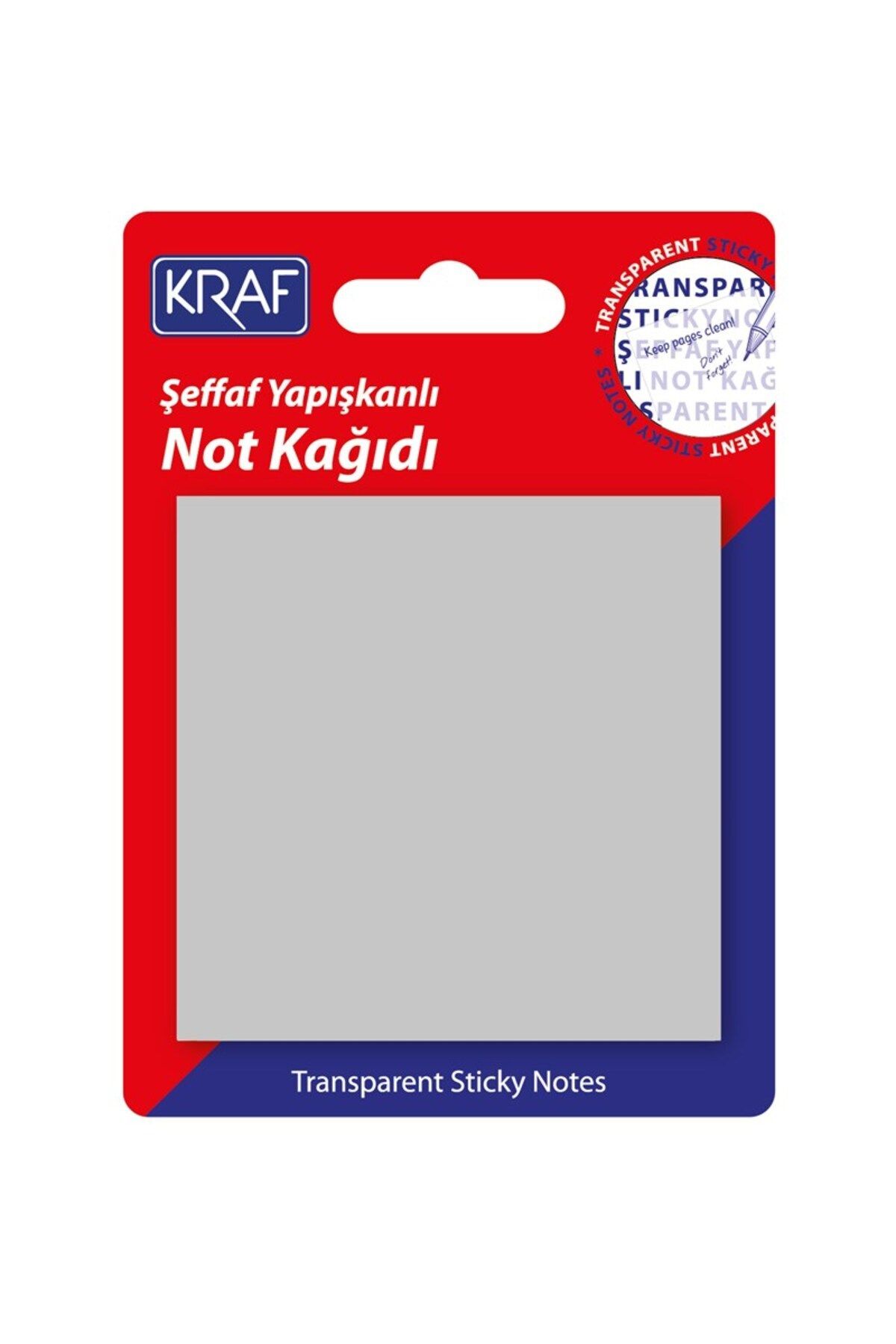 Kraf Yapışkanlı Not Kağıdı 76X76 Şeffaf Gri 50yp 7676TR