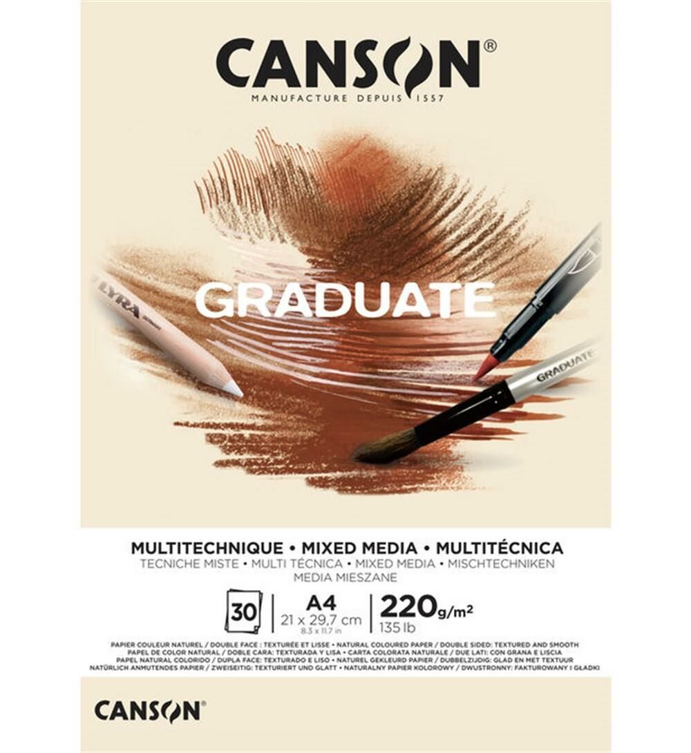 Canson Graduate Mix Medıa Natural 30sf A4 220gr