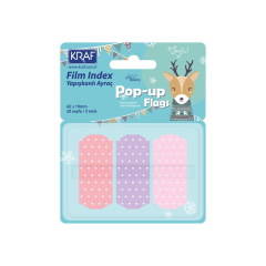 Kraf Index Film 42x19mm Pop-Up 3 Renk 20yp Pastel Puantiyeli