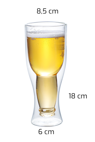 Wineglass Çift Cidarlı Kokteyl Bira Bardağı  330 ml