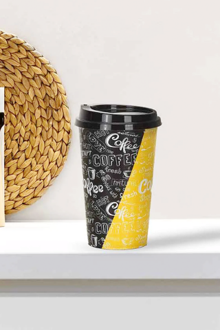 Yellow Coffee Kapaklı Sert Kahve Bardağı 0,60 LT