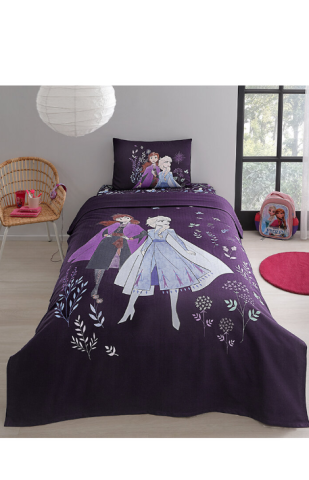 Özdilek Frozen Natural Tek Kişilik Disney Lisanslı Lastikli Fitted Çarşaf Çocuk Pike Takımı