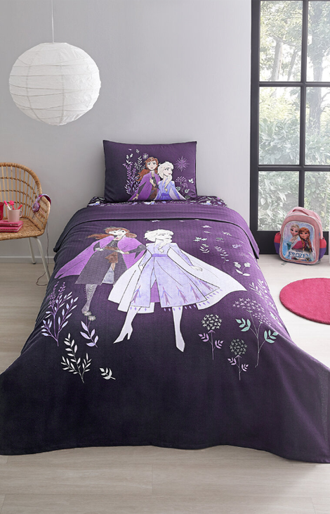 Özdilek Frozen Natural Tek Kişilik Disney Lisanslı Lastikli Fitted Çarşaf Çocuk Pike Takımı