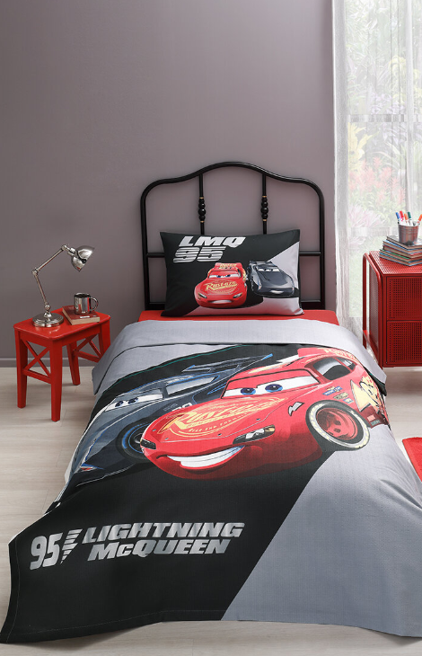 Özdilek Cars Tek Kişilik Disney Lisanslı Lastikli Fitted Çarşaf Çocuk Pike Takımı