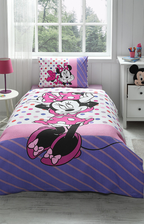 Özdilek Minnie Mouse Trend Tek Kişilik Disney Lisanslı Lastikli Fitted Çarşaf Çocuk Pike Takımı