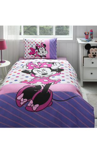 Özdilek Minnie Mouse Trend Tek Kişilik Disney Lisanslı Lastikli Fitted Çarşaf Çocuk Pike Takımı