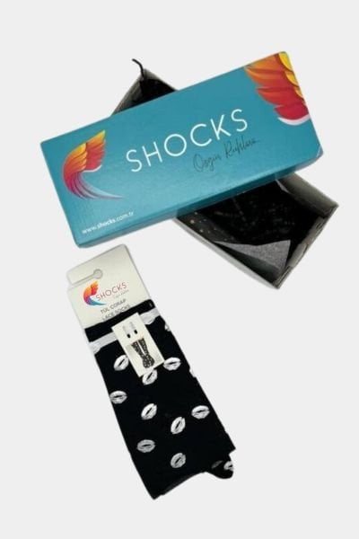 Shocks Transparan  Premium Kutulu Siyah Tül Çorap