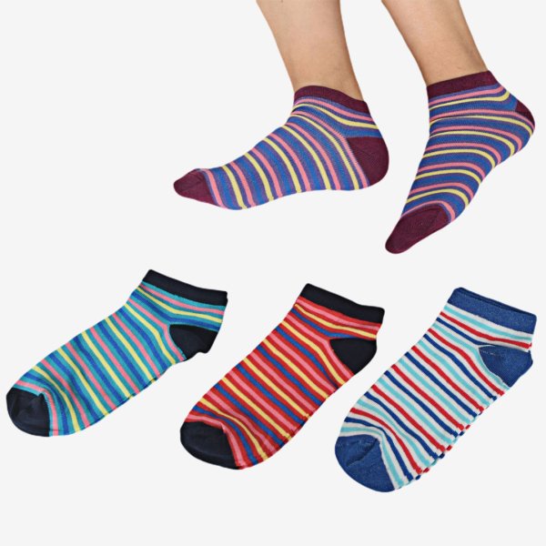 Shocks Kadın 4'lü Çizgili Patik Çorap