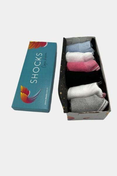 Shocks 6'lı Çizgili Havlu Patik Çorap Kutusu