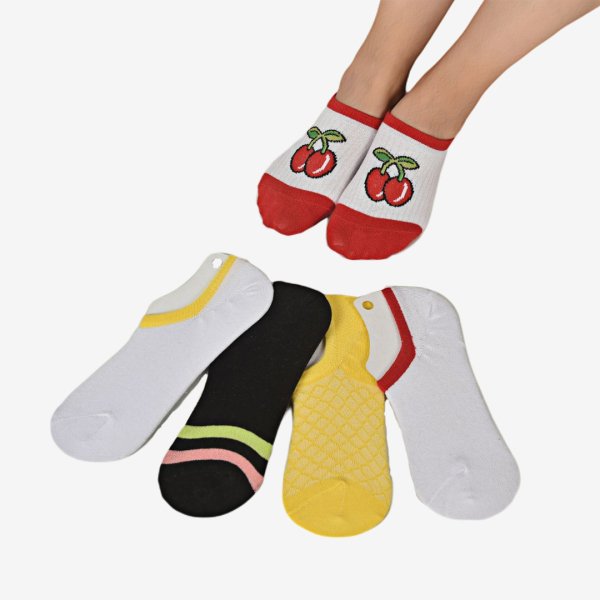 Shocks 5'li Kadın Sneakers Renkli Çorap