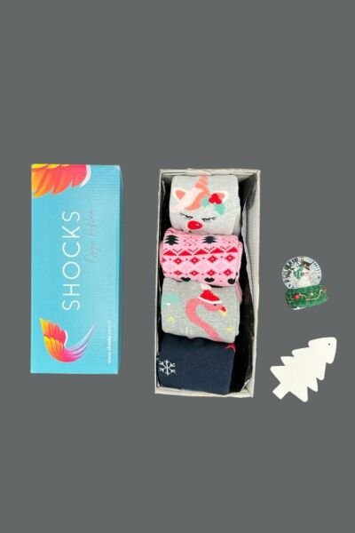 Shocks 4'lü Yeni Sezon Kutulu Yılbaşı Havlu Soket Çorap