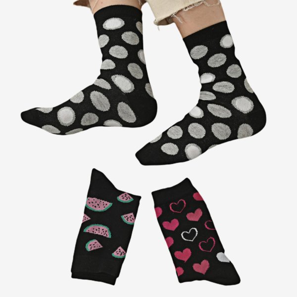 Shocks 3'lü Siyah Desenli Soket Çorap