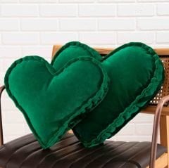 Yeşil Kalp Yastık 2'li Set