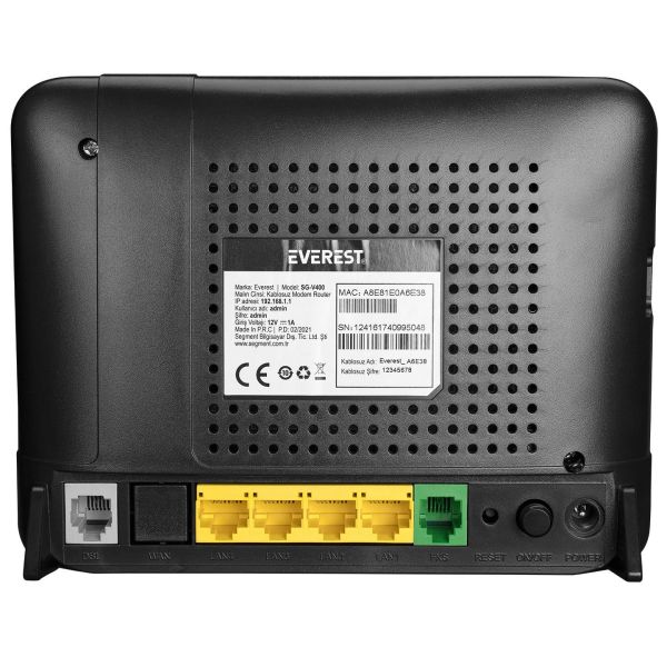 EVEREST SG-V400 VDSL2/ADSL2+ VOLP MODEM ROUTER