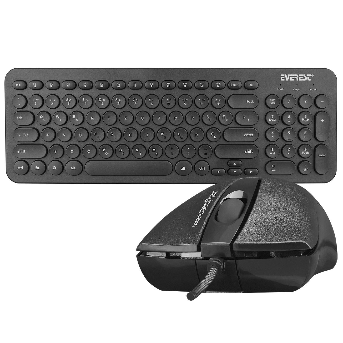 EVEREST KM-01K SİYAH KLAVYE MOUSE SET