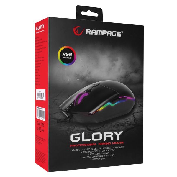 RAMPAGE SMX-R63 GLORY SİYAH IŞIKLI GAMING MOUSE