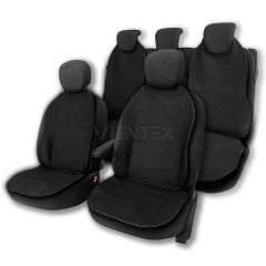 Set of 4 Vientex Eco Fabric Universal Car Seat Cover Seat Cushion (Black)