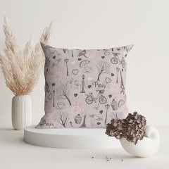 Paris Patterned Throw Pillow Cover - PARCH102