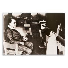 Mustafa Kemal Atatürk Ve Ülkü Tahta Başında Portre Tablosu - ATC129