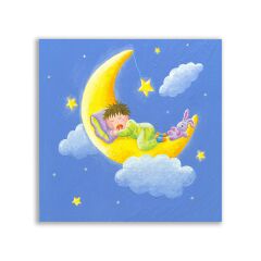 Ay Üstünde Uyuyan Çocuk Tablosu - CHD114