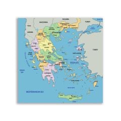Yunanistan Ve Çevresi Harita Tablosu - CTY132