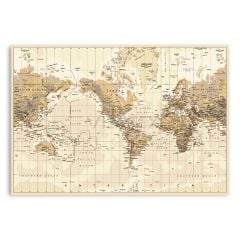 Vintage Fiziksel Dünya Haritası Tablosu  - CTY139