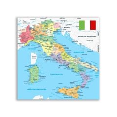 İtalya Siyasi Harita Tablosu - CTY146