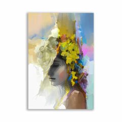 Çok Renkli Kadın Portre Yağlı Boya Tablosu - FWN125