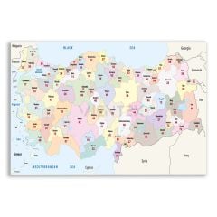 Türkiye Cumhuriyeti Siyasi Harita Tablosu  - CTY154