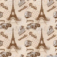 Paris Patterned Upholstery Faux Leather - PAR105