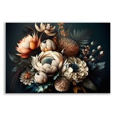 Dekoratif Soyut Renkli Çiçekler Tablosu - FLR121