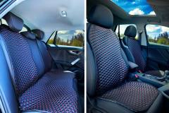 Set of 4 Honeycomb Pattern Universal Leather Car Seat Cover Seat Cushion