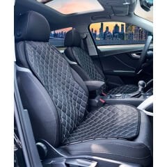 Front Set of 2 Diamond Patterned Universal Leather Car Seat Cover Seat Cushion