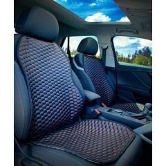Front Set of 2 Honeycomb Patterned Universal Leather Car Seat Cover Seat Cushion