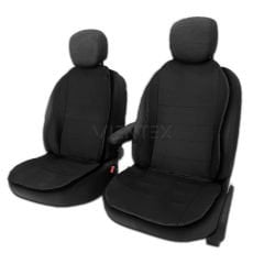 Front Set of 2 Vientex Eco Fabric Universal Car Seat Cover Seat Cushion (Black)