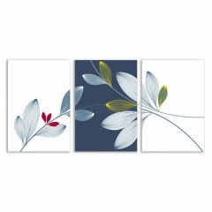 Dekoratif Çiçekler Minimal 3lü Set Tablosu - MNT102