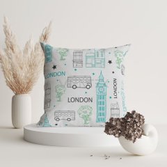 London Patterned Throw Pillow Cover - LONCH101