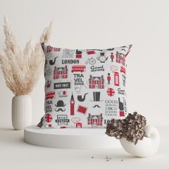 London Patterned Throw Pillow Cover - LONCH103