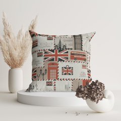 London Patterned Throw Pillow Cover - LONCH104