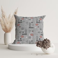London Patterned Throw Pillow Cover - LONCH111