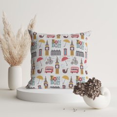 London Patterned Throw Pillow Cover - LONCH112