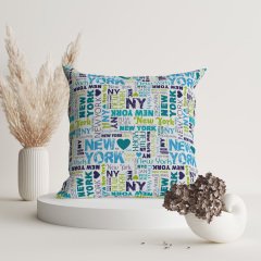 New York Patterned Throw Pillow Cover - NYCCH101