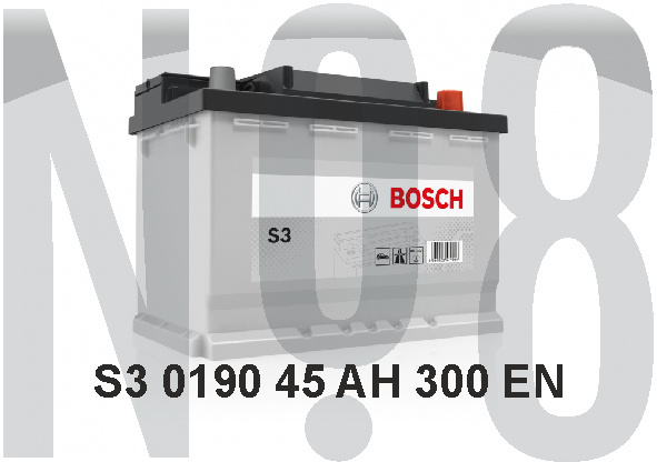 BOSCH S3 - KAPALI SULU - 12V - 45AH - 300CCA