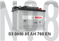 BOSCH S3 - KAPALI SULU - 12V - 85AH - 760CCA